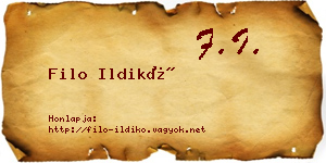Filo Ildikó névjegykártya