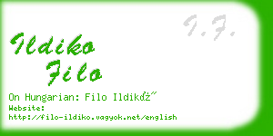 ildiko filo business card